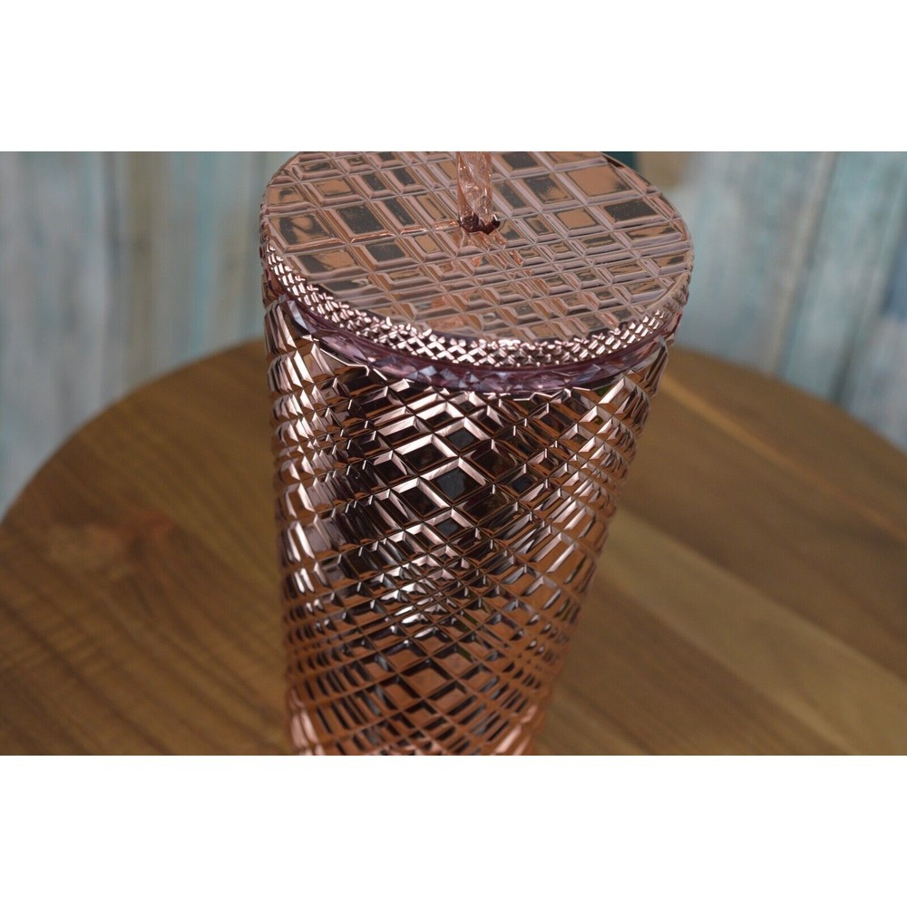 Starbucks Rose Gold Chrome Metallic Jeweled Grande 16oz Cold Cup - Picture 4 of 5